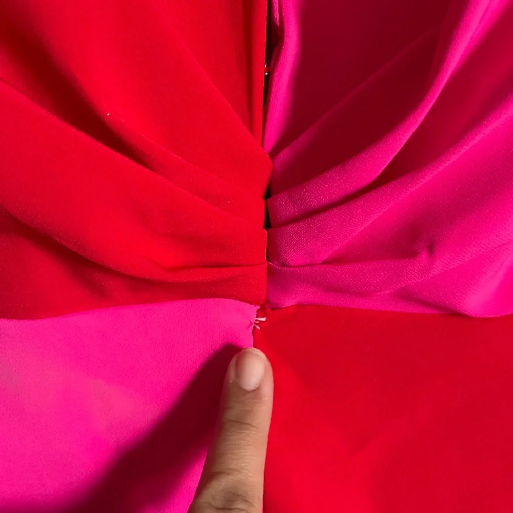 Fashion to Figure: Patrick Starr Collection Red and Pink Jumpsuit Size 2 - Picture 9 of 10